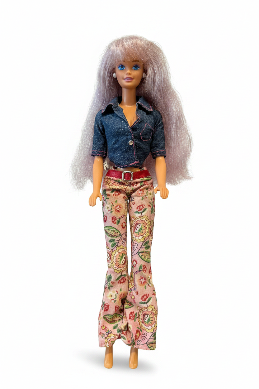 Barbie Vintage Capelli Lilla – Camicia Jeans & Pantaloni Floreali | Mattel