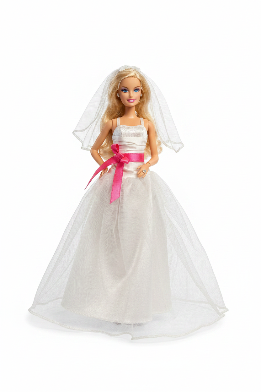 Barbie Sposa – Abito da Sposa Bianco con Fascia Rosa | Mattel