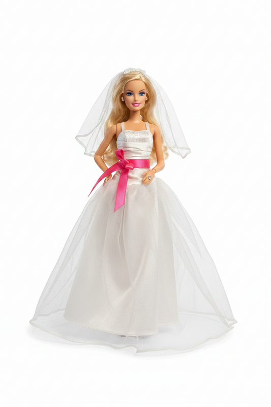 Barbie Sposa – Abito da Sposa Bianco con Fascia Rosa | Mattel
