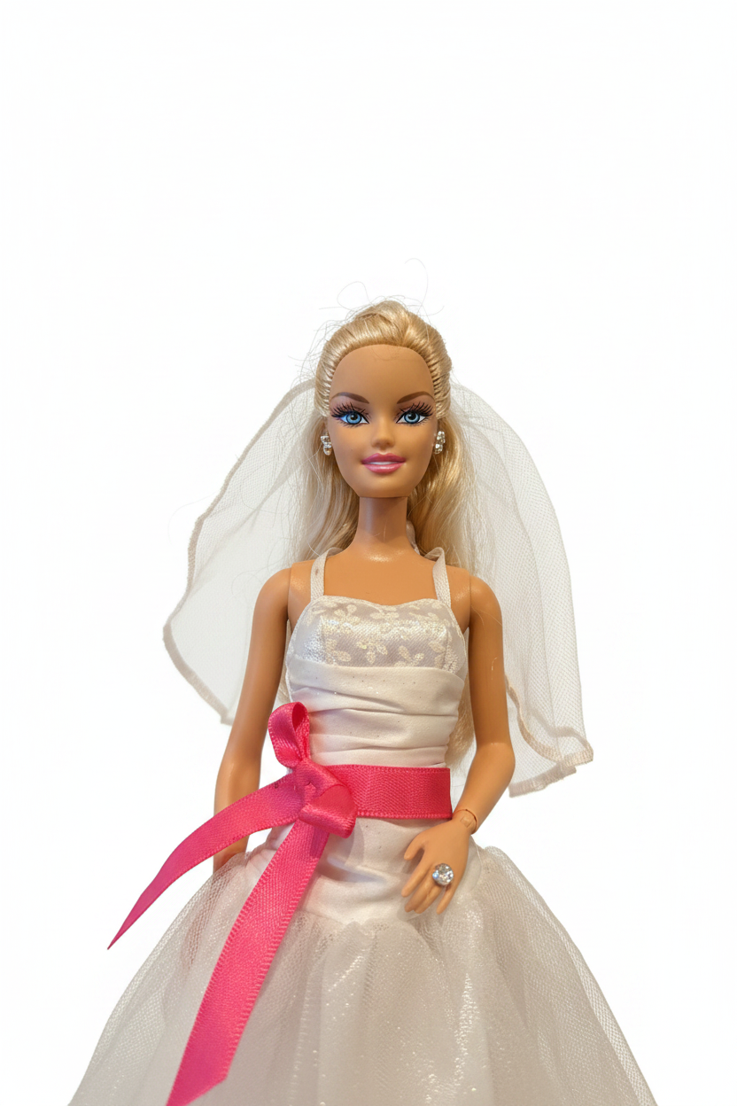 Barbie Sposa – Abito da Sposa Bianco con Fascia Rosa | Mattel