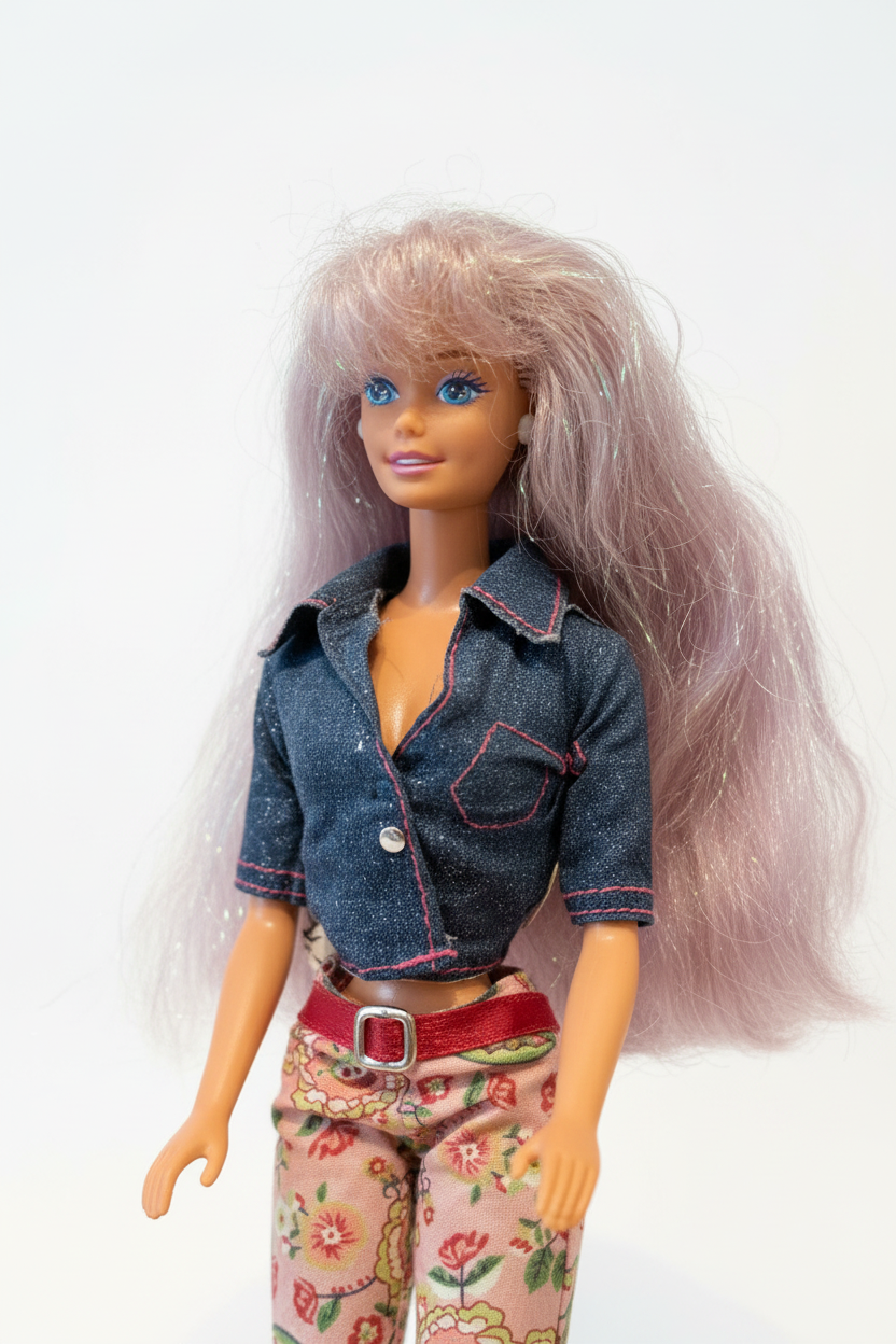 Barbie Vintage Capelli Lilla – Camicia Jeans & Pantaloni Floreali | Mattel