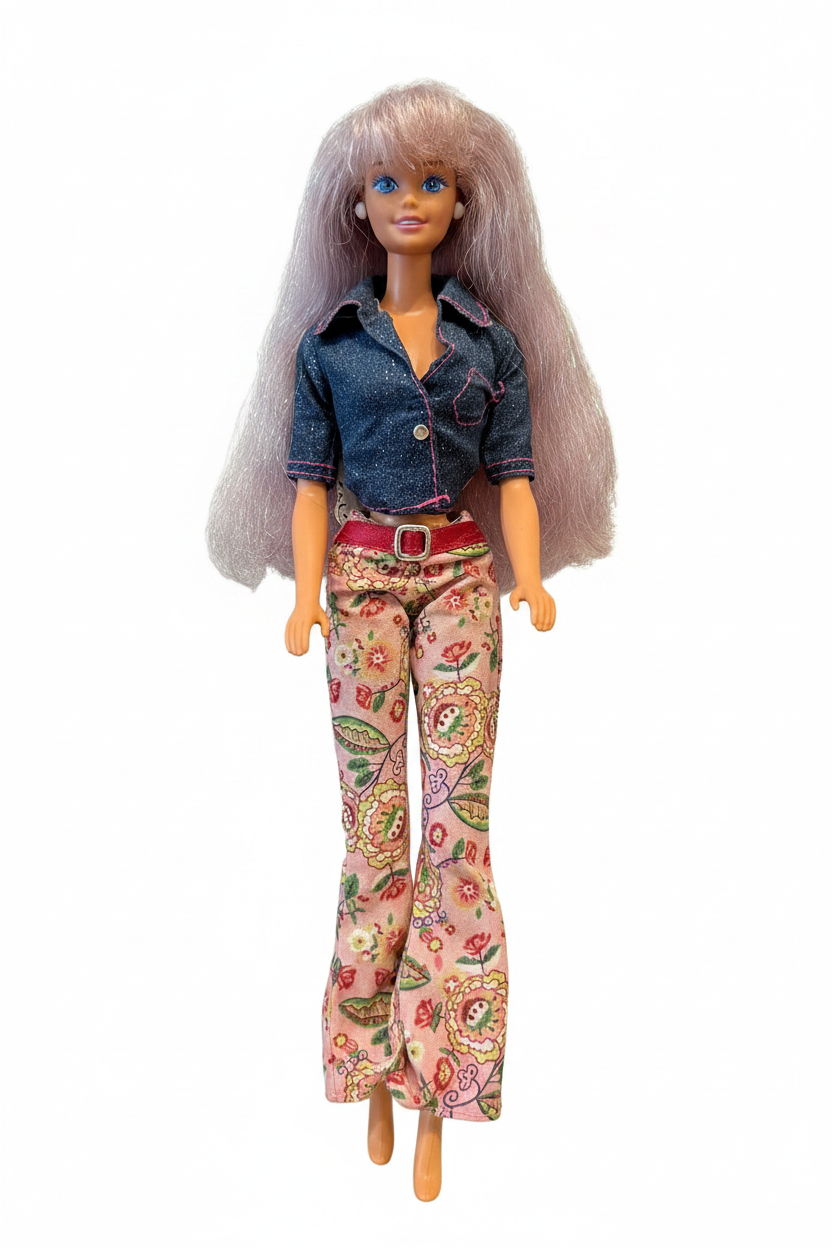 Barbie Vintage Capelli Lilla – Camicia Jeans & Pantaloni Floreali | Mattel